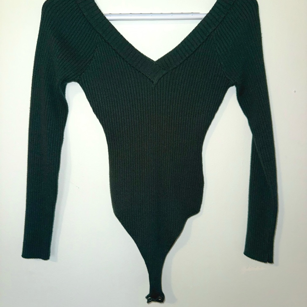 Deep Green Bodysuit Sweater